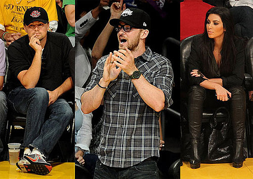 Pictures of Leonardo DiCaprio, Justin Timberlake, and Kim Kardashian at NBA Finals