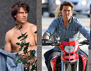 Pictures of Shirtless Tom Cruise Shooting an ESPN Commercial With Knight And Day Costar Cameron Diaz