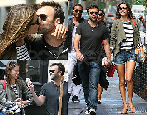 Pictures of Alessandra Ambrosio and Jamie Mazur Kissing and Eating Ice Cream in NYC