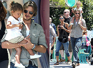 Pictures of Halle Berry, Gabriel and Nahla Aubry Visiting Disneyland
