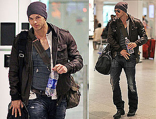 Pictures of Kellan Lutz at Airport in Canada
