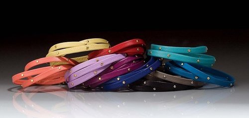 Gorjana Leather Colorful Studded Wrap Bracelets