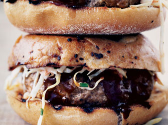 Recipe For Barbecued Pork Burgers With Slaw