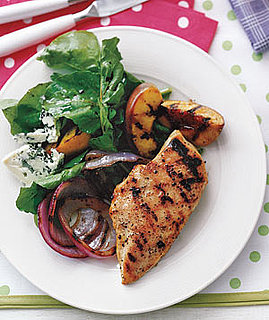 Chicken With Grilled Peaches and Arugula Recipe