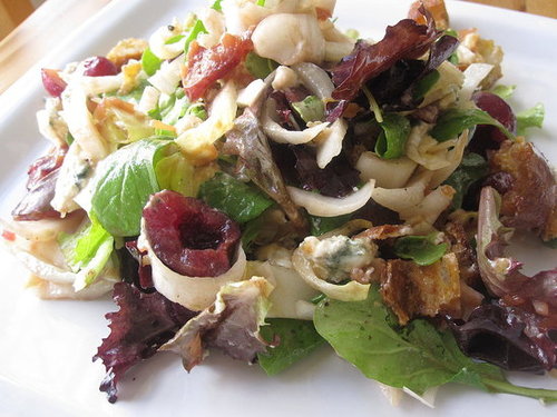 Bitter Greens With Cherry Beer Vinaigrette Recipe