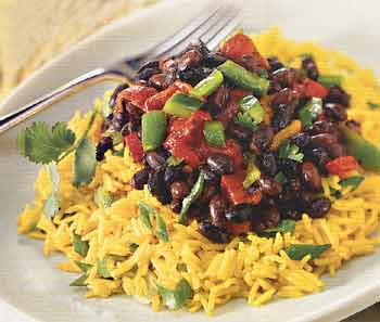 Fast, Easy, Vegetarian Recipe For Rice Salad With Peppers and Beans