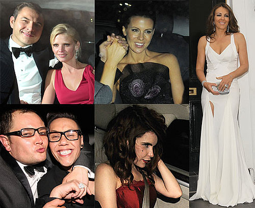 Pictures of Celebrities Arriving and Leaving Elton John's Annual White Tie and Tiara Ball Including Liz Hurley, Kate Beckinsale