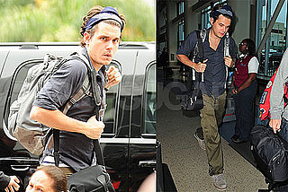 Pictures of John Mayer Leaving LAX in a Bandanna