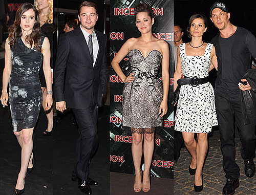 Inception Cast in Paris For Premiere, Leonardo DiCaprio, Tom Hardy, Ellen Page, Cillian Murphy 2010-07-12 16:30:52
