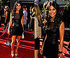 Emmanuelle Chriqui Wearing Black Leather BCBG Dress to 2010 ESPY Awards