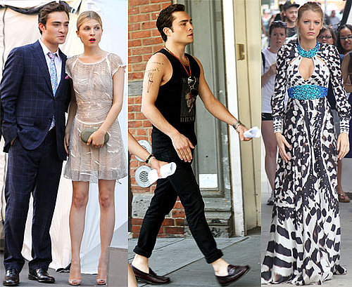 Pictures of Ed Westwick, Blake Lively, Clemence Poesy and Leighton Meester Filming Gossip Girl in New York