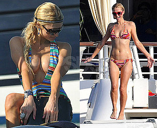 Pictures of Paris Hilton In A Bikini In St. Tropez, Getting Sprayed With Champagne