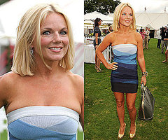 Photos of Geri Halliwell in Blue Bandage Dress by Herve Leger at Polo Photos of Geri Halliwell in Blue Bandage Dress by Herve Leger at Polo