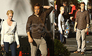 Pictures of January Jones Visiting Jason Sudeikis on the Set of Horrible Bosses