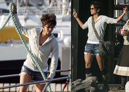 Pictures of Halle Berry Filming Dark Tide in South Africa