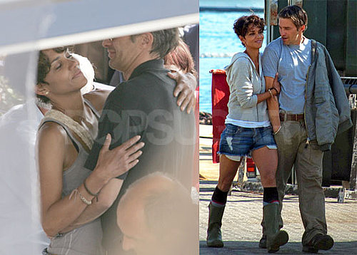 Pictures of Halle Berry and Olivier Martinez Hugging on the Set of Dark Tide