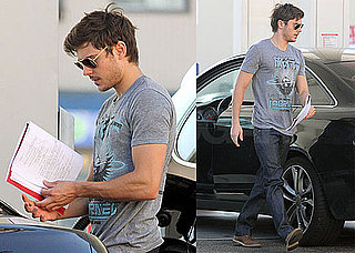 Pictures of Zac Efron Pumping Gas and Reading Script in LA
