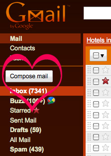 New Compose Mail Button in Gmail