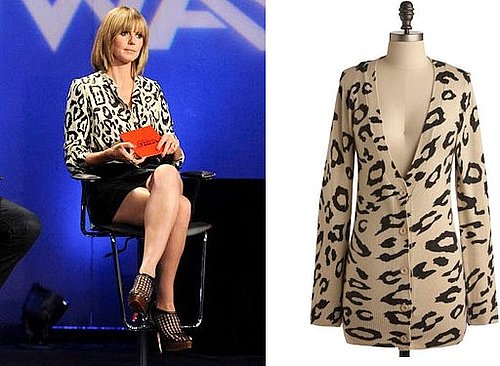 Heidi Klum Wears Oversized Leopard Print Chloé Top on Project Runway