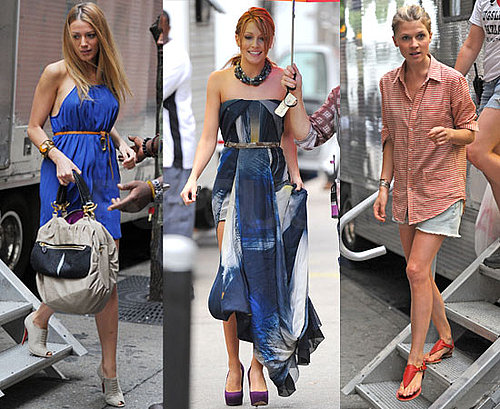 Pictures of Blake Lively Katie Cassidy Clemence Poesy On Gossip Girl Set