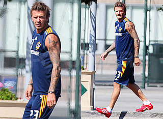 Pictures of David Beckham at the LA Galaxy Soccer Training Center