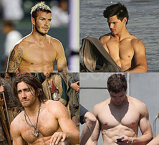 Shirtless David Beckham, Taylor Lautner, Kellan Lutz, and Jake Gyllenhaal in Bracket Final Four