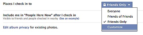 Use Facebook Places With Close Friends Only