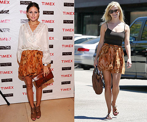 Olivia Palermo and Reese Witherspoon Wear the Same Marbled Mini Skirt