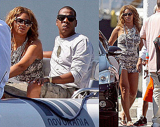 Pictures of Beyonce Knowles and Jay-Z Saying Goodbye to a Nice Vacation as They Ready For the VMAs
