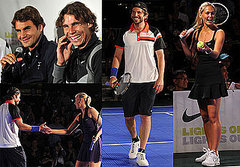 Pictures of Roger Federer, Bar Refaeli, Bradley Cooper, and Rafael Nadal at Knockout Tennis Tournament