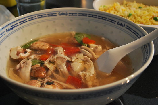 Thai basil chicken soup