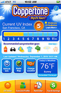 Review of Coppertone MyUVAlert App