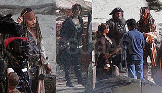 Pictures of Penelope Cruz and Johnny Depp Shooting Pirates of the Caribbean 4