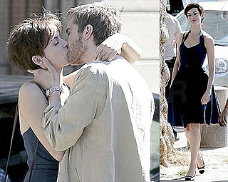 Pictures of Anne Hathaway Puckering Up to Jim Sturgess on Set