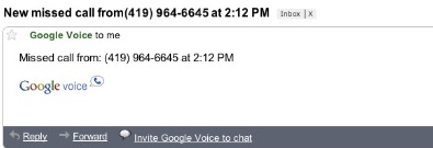 Google Voice Sends Missed-Call Notifications to Gmail