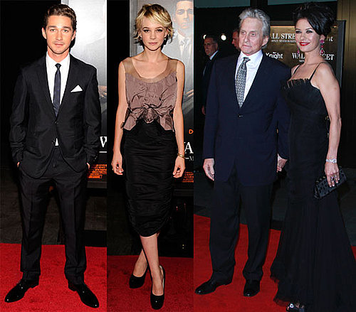 Shia LaBeouf, Carey Mulligan and Michael Douglas at the Wall Street 2 Premiere in New York