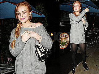 Pictures of Lindsay Lohan Eating Out in LA