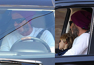 Pictures of David and Romeo Beckham in LA