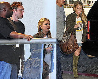 Pictures of Jessica Simpson and Eric Johnson at LAX 2010-09-28 05:00:00