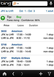 Updated Microsoft Bing iPhone App