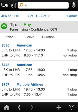 Updated Microsoft Bing iPhone App