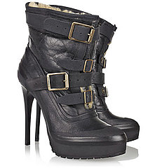 Burberry Buckle Shearling Boots For Less