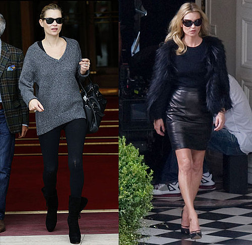 Pictures of Kate Moss in Paris For Fashion Week Filming An Advert For Christian Dior