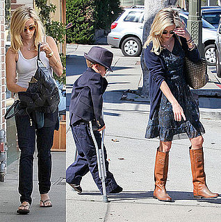 Pictures of Reese Witherspoon and Deacon in a Leg Cast