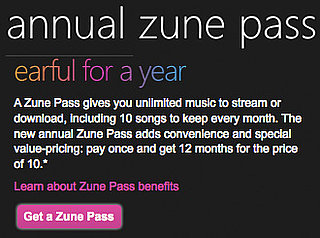 Yearly Microsoft Zune Pass