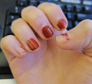 Chipped Red Nail Polish Is the Hottest New Look