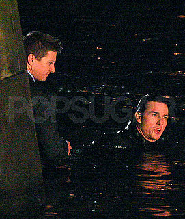 Pictures of Tom Cruise and Jeremy Renner Filming Mission Impossible 4 in River