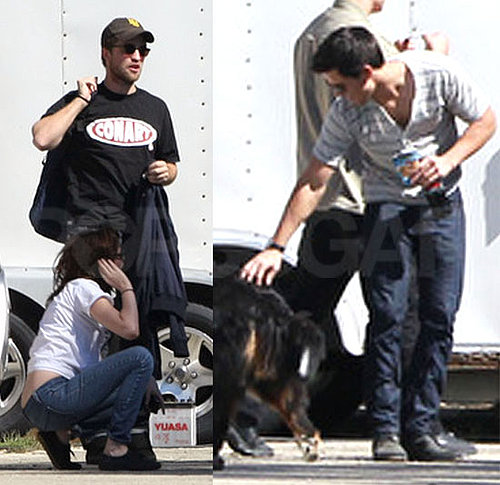 Pictures of Kristen Stewart, Robert Pattinson, and Taylor Lautner Shooting Breaking Dawn