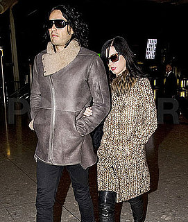 Pictures of Katy Perry and Russell Brand Taking Off For Their Wedding