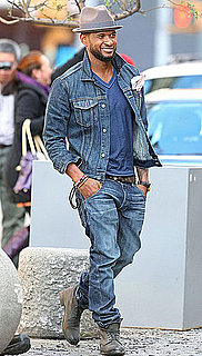 Pictures of Usher Wearing Denim on Denim in NYC